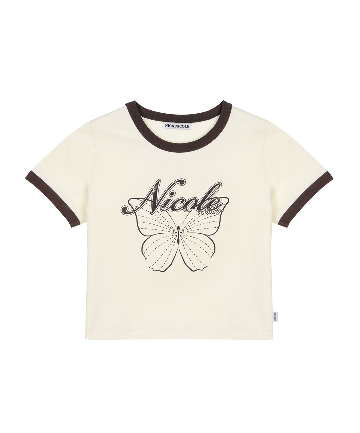 닉앤니콜(NICK&NICOLE) BUTTERFLY RINGER CROP TOP_CREAM