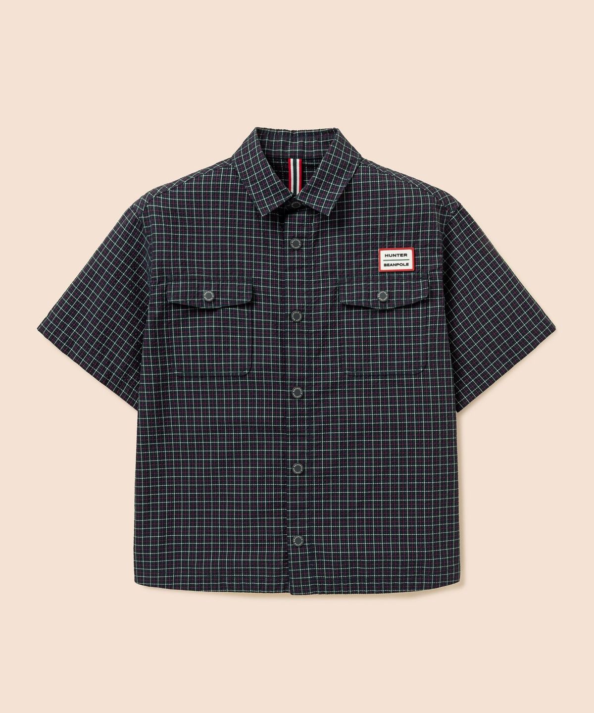 빈폴 키즈(BEANPOLE KIDS) [HUNTER] 시어서커 체크 반소매 셔츠  그린 (BI6665U90M)