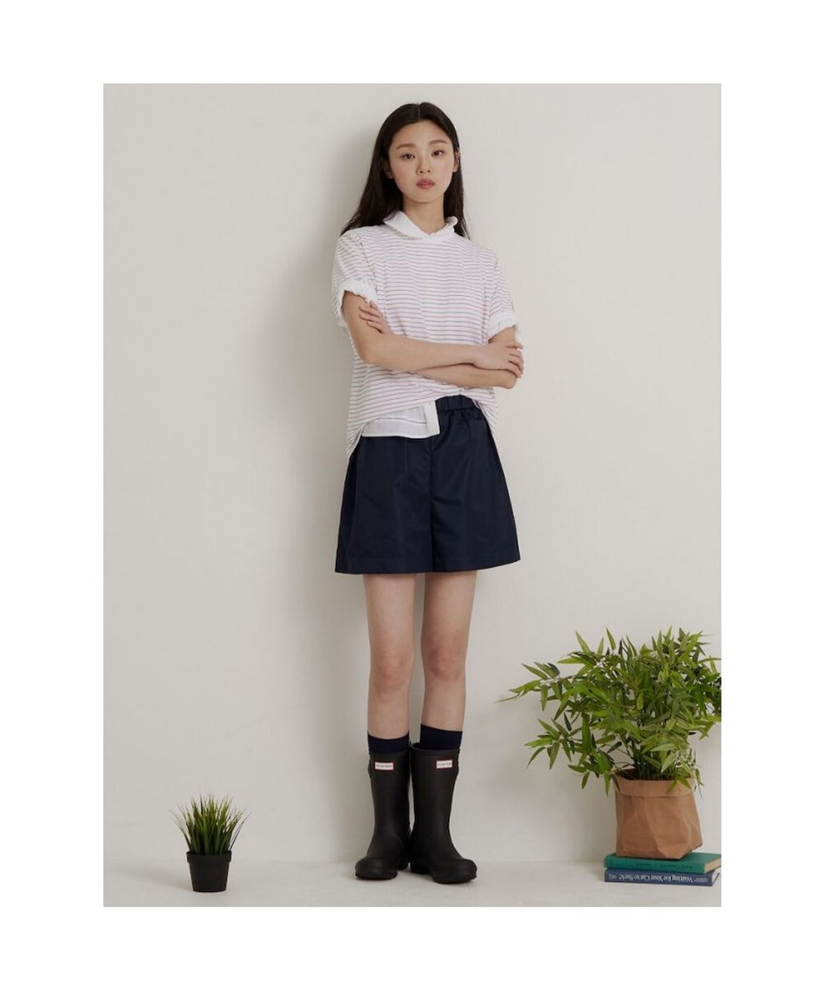 빈폴 레이디스(BEANPOLE LADIES) [HUNTER] 나일론 스커트라이크 쇼츠  네이비 (BF6625K01R)