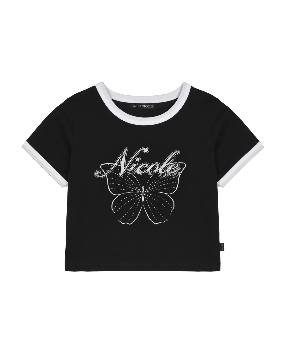 닉앤니콜(NICK&NICOLE) BUTTERFLY RINGER CROP TOP_BLACK