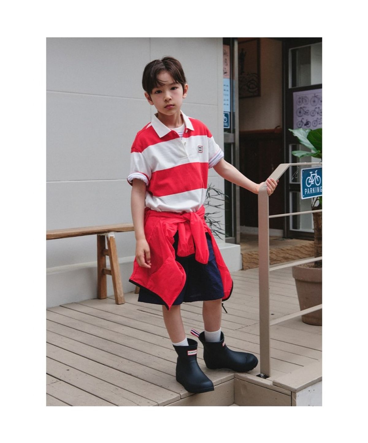 빈폴 키즈(BEANPOLE KIDS) [HUNTER] 피케 칼라 티셔츠  레드 (BI6642U066)