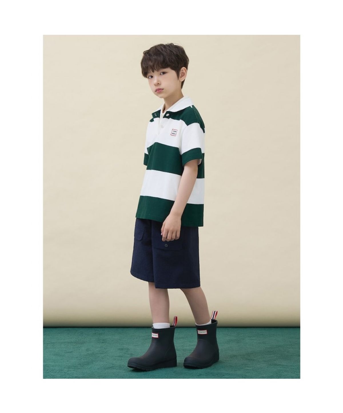 빈폴 키즈(BEANPOLE KIDS) [HUNTER] 피케 칼라 티셔츠  그린 (BI6642U06M)