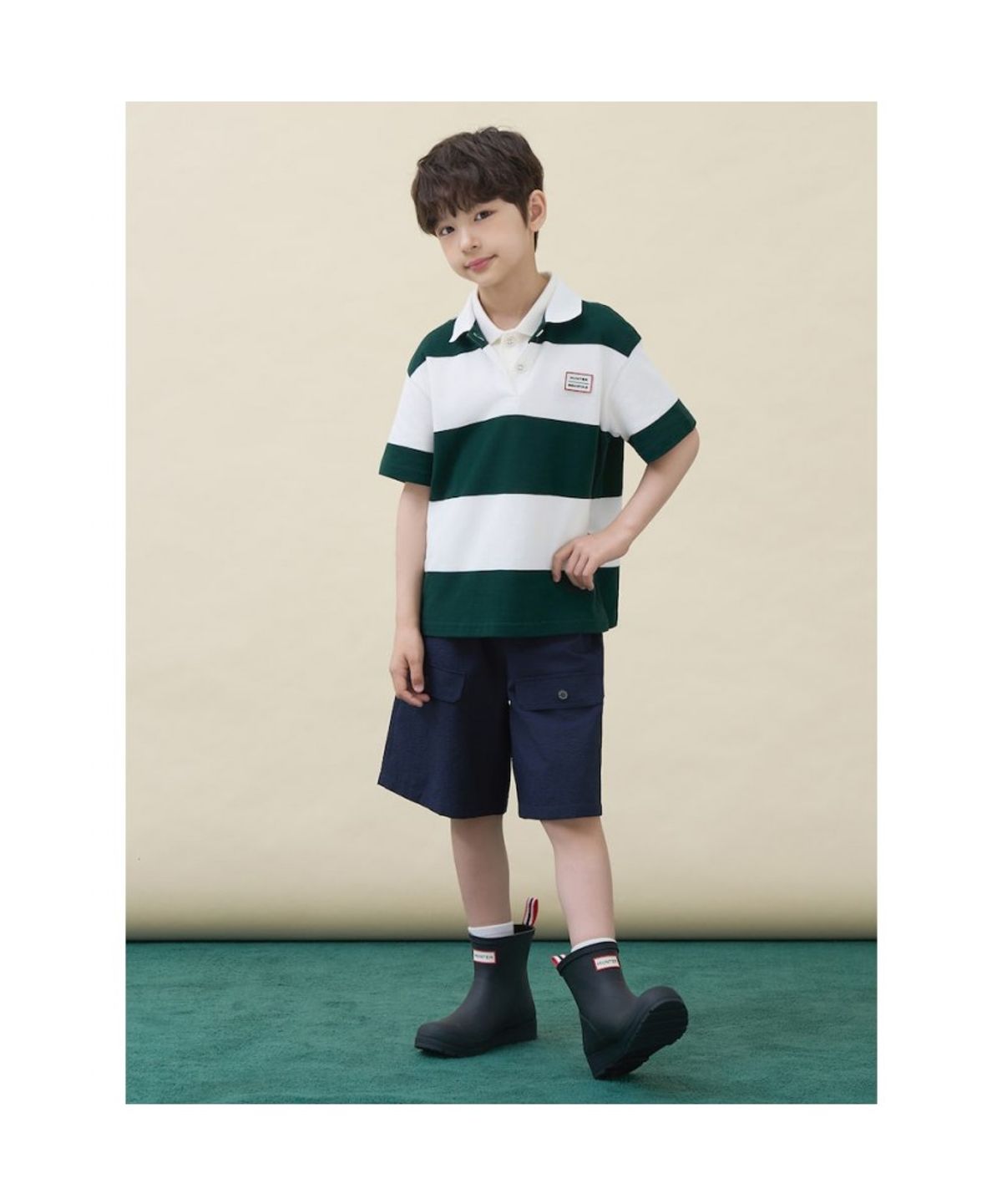 빈폴 키즈(BEANPOLE KIDS) [HUNTER] 피케 칼라 티셔츠  그린 (BI6642U06M)