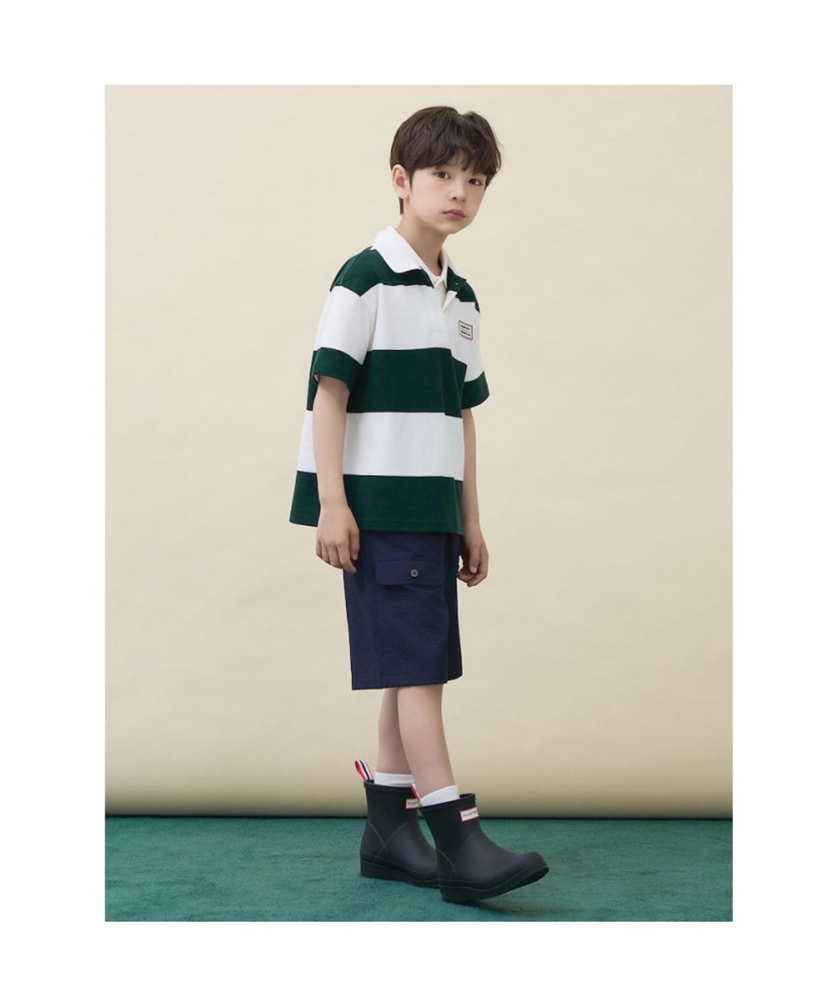 빈폴 키즈(BEANPOLE KIDS) [HUNTER] 피케 칼라 티셔츠  그린 (BI6642U06M)