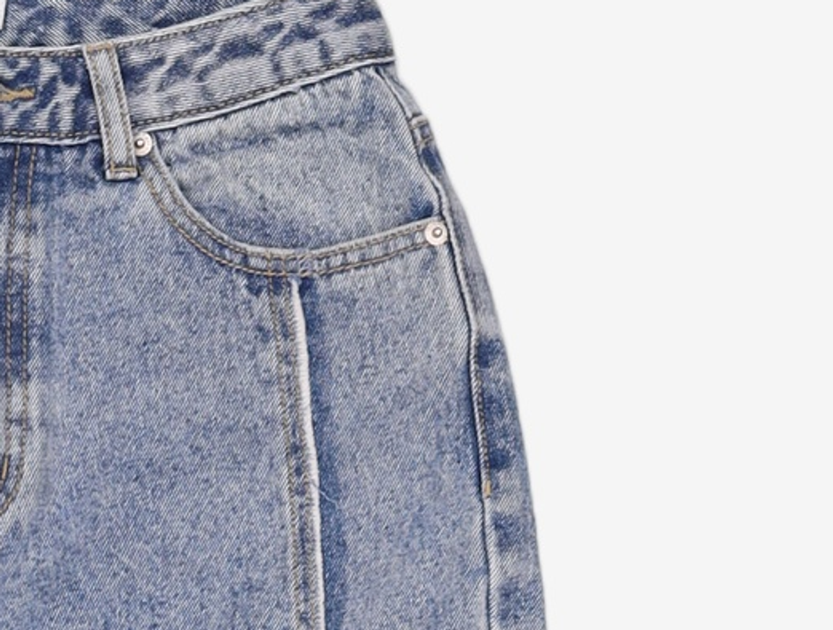 미쏘(MIXXO) 라인디테일 와이드핏 데님 MIWTJD113J 26