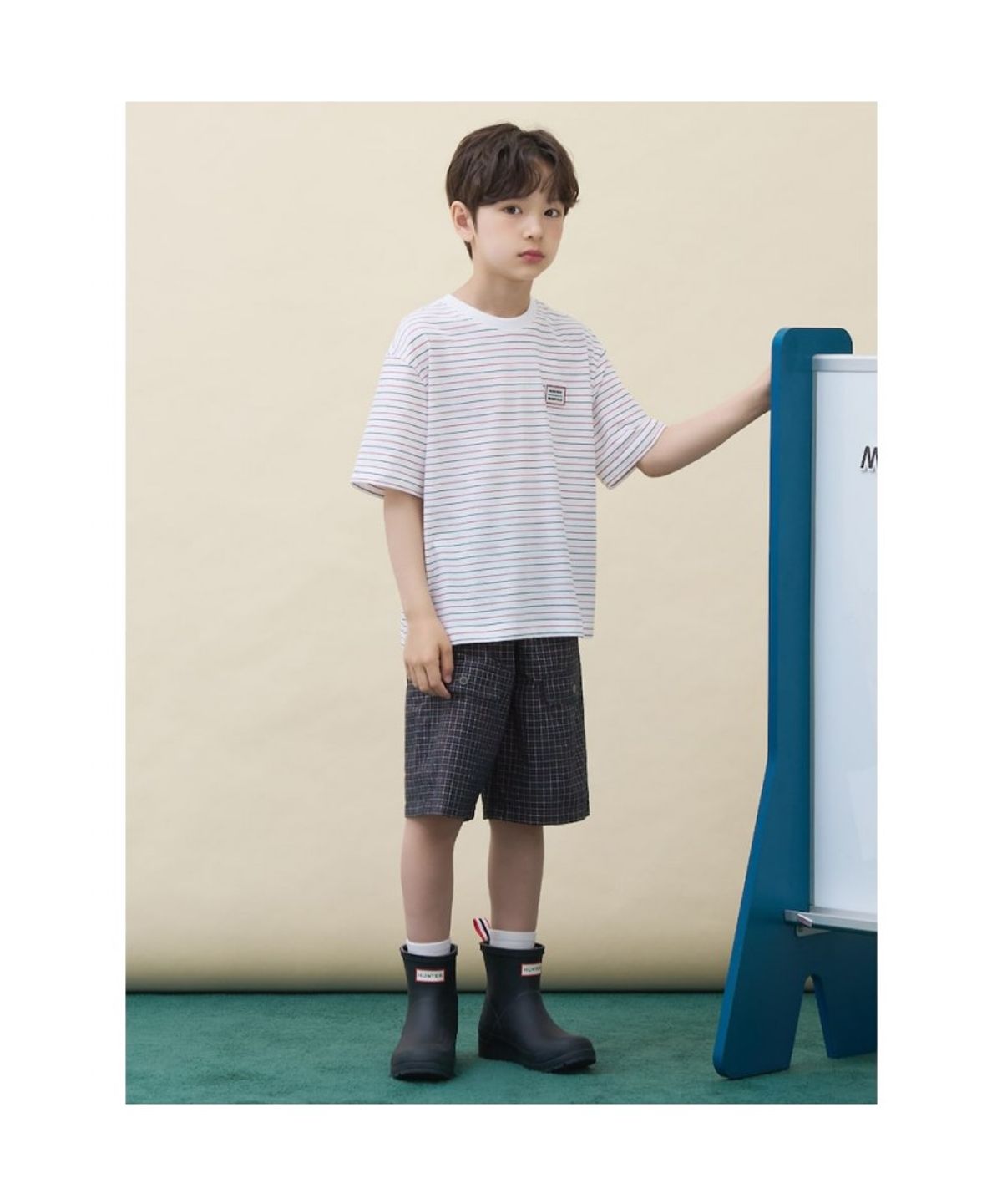 빈폴 키즈(BEANPOLE KIDS) [HUNTER] 스트라이프 티셔츠  화이트 (BI6642U071)