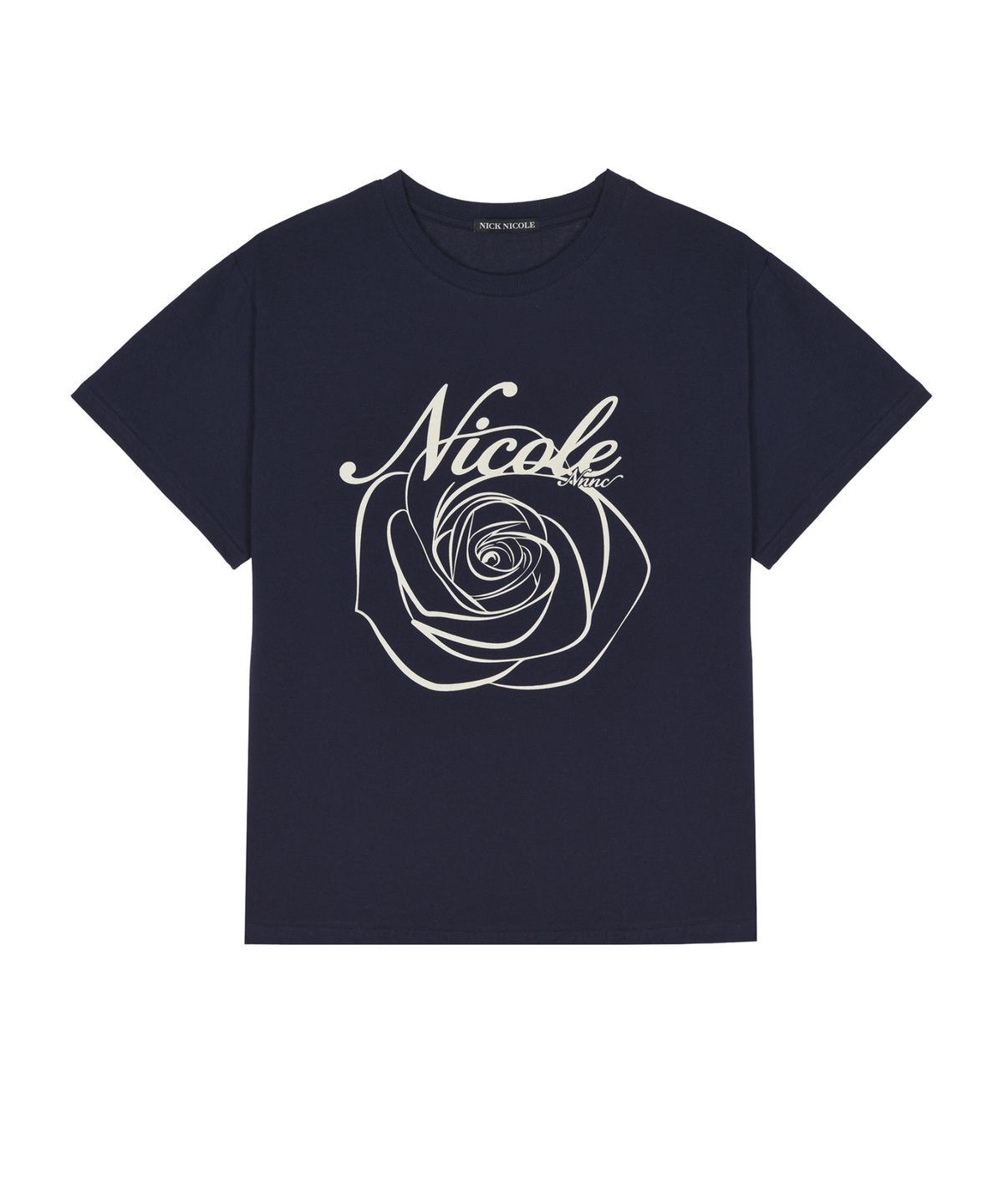 닉앤니콜(NICK&NICOLE) NICOLE ROSE SLEEVE TOP_NAVY CREAM