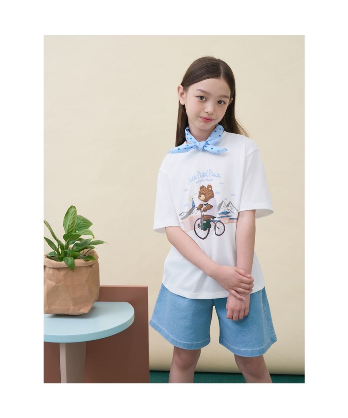 빈폴 키즈(BEANPOLE KIDS) [HUNTER] 그래픽 티셔츠  화이트 (BI6642U101)