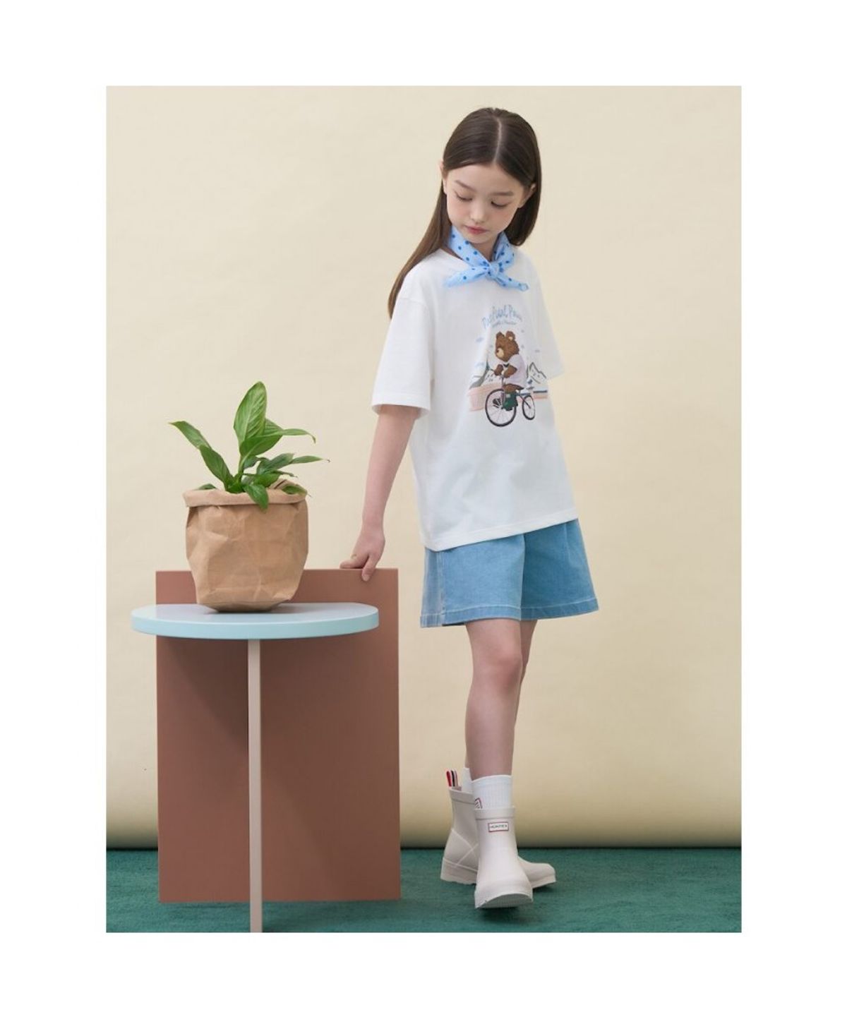 빈폴 키즈(BEANPOLE KIDS) [HUNTER] 그래픽 티셔츠  화이트 (BI6642U101)