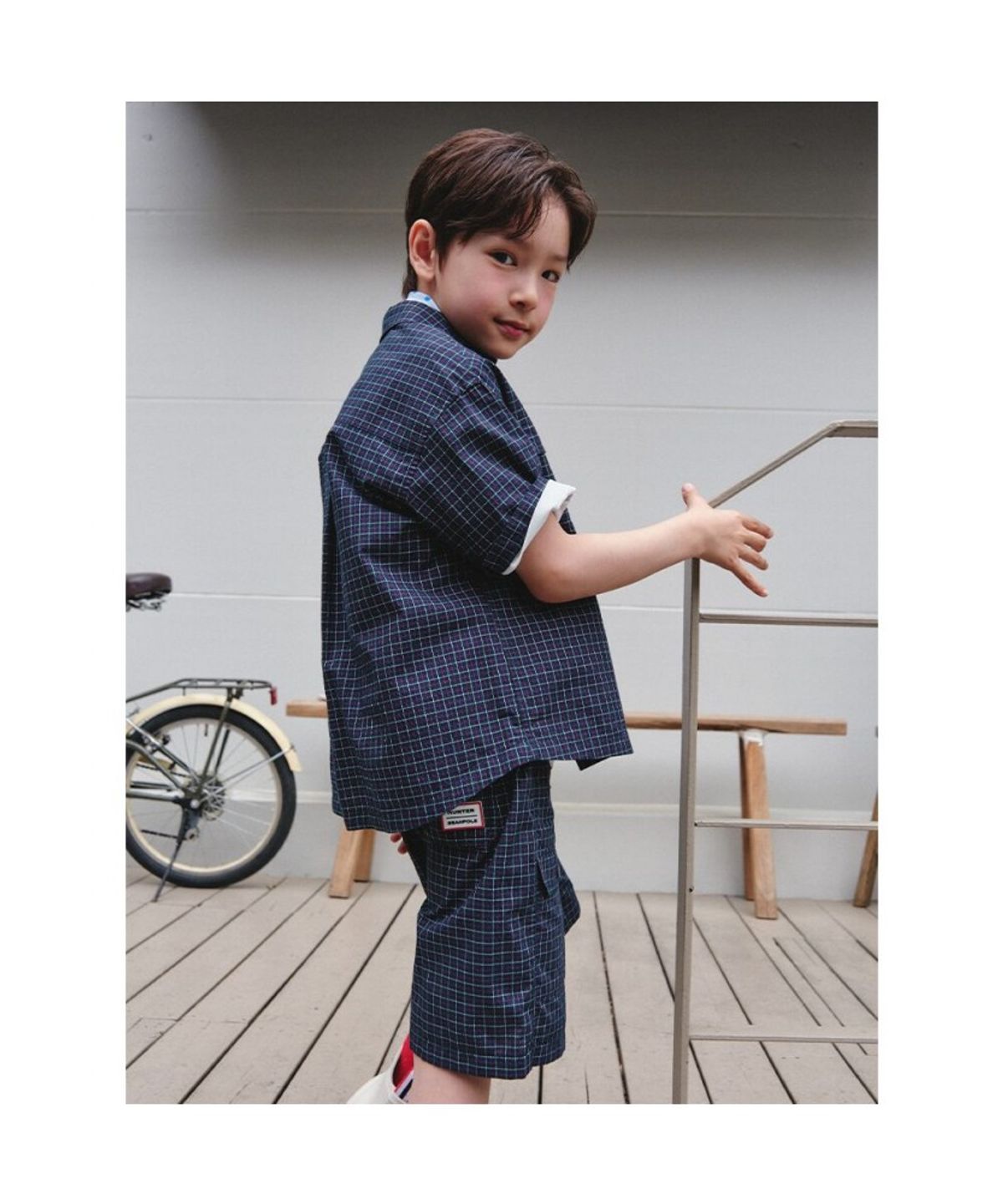 빈폴 키즈(BEANPOLE KIDS) [HUNTER] 시어서커 체크 반바지  그린 (BI6625U90M)