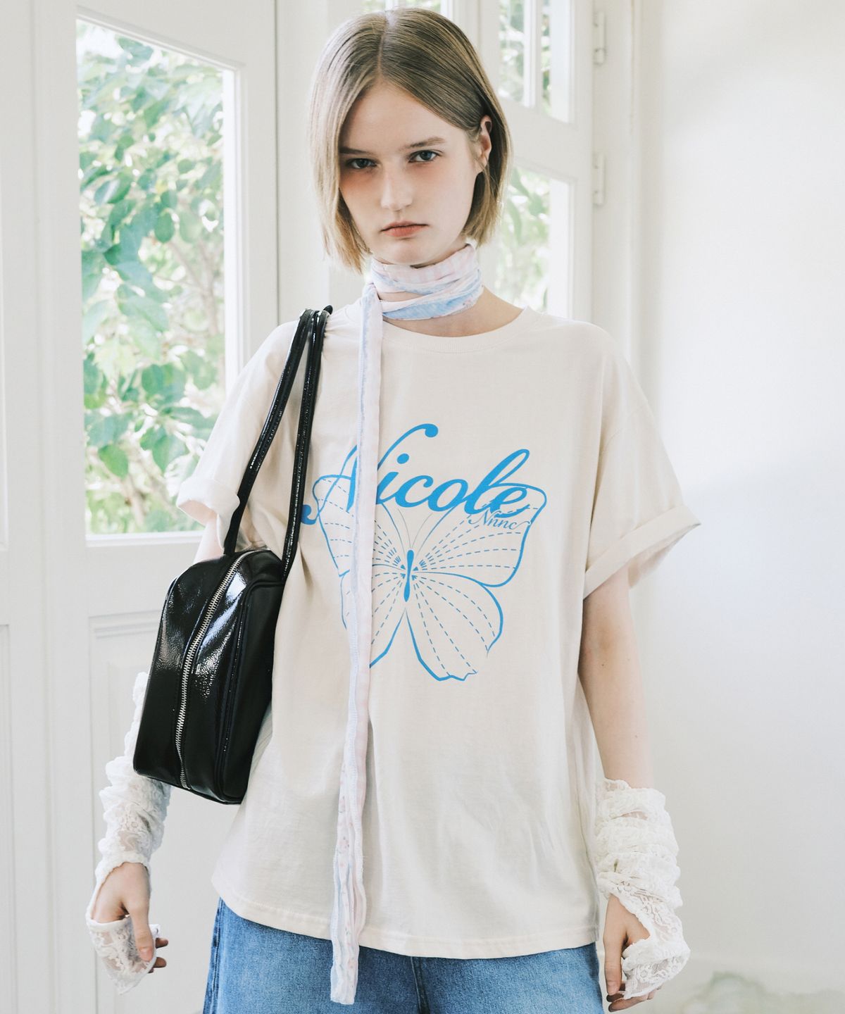닉앤니콜(NICK&NICOLE) NICOLE BUTTERFLY SLEEVE TOP_BEIGE BLUE