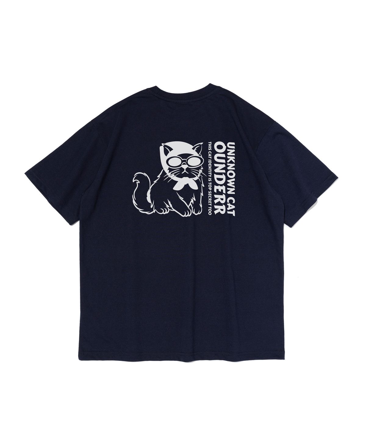 오언더알(OUNDERR) UNKNOWN SECRET HALF CAT반팔티셔츠 (네이비)