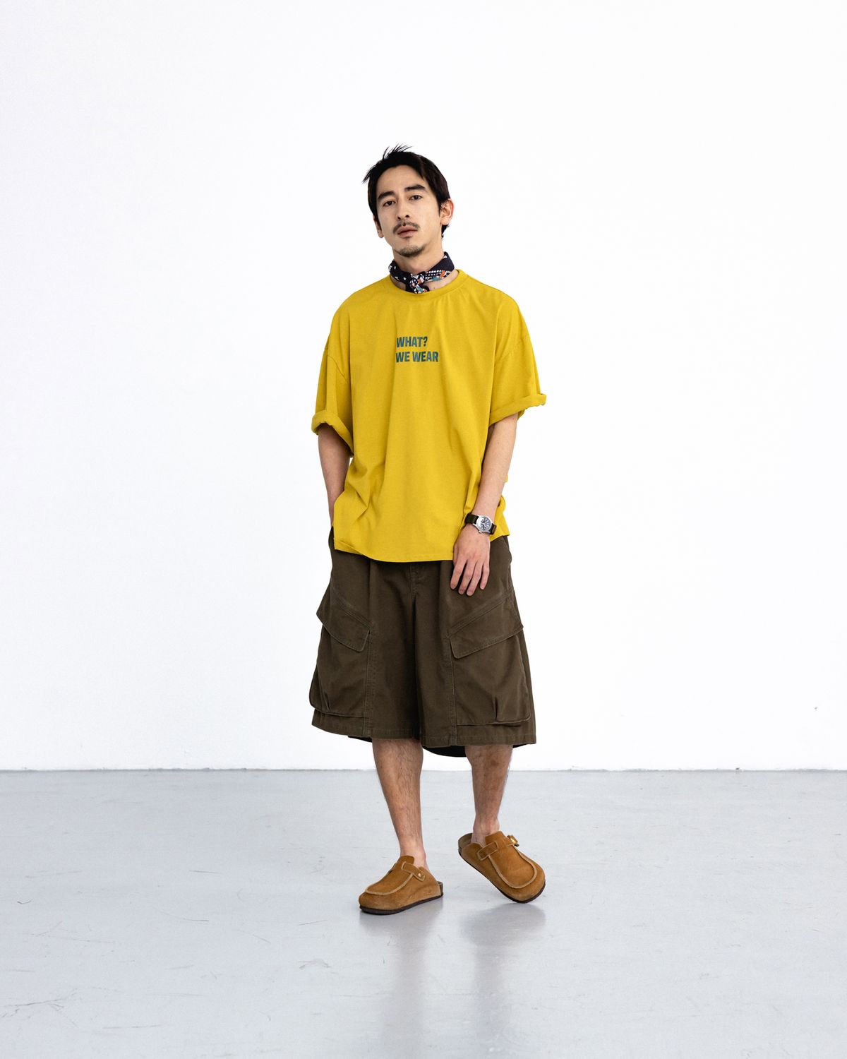 앵글런(ANGLAN) Structural Cargo Half Pants - Khaki