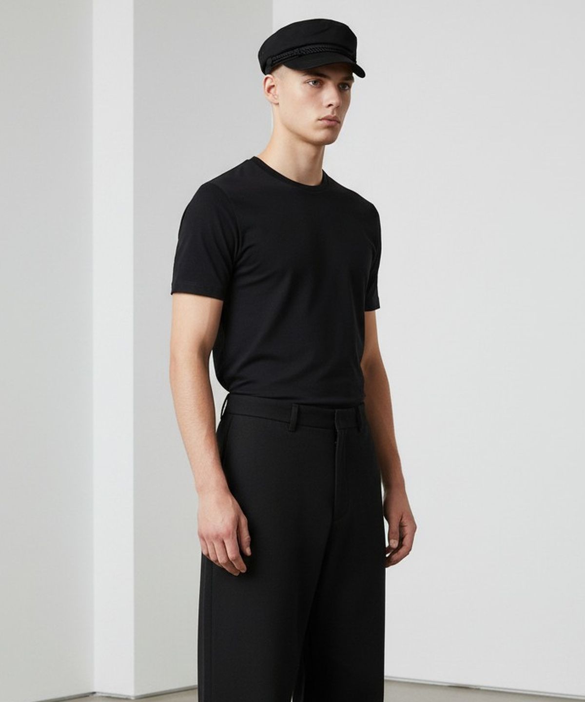유니버셜 케미스트리(UNIVERSAL CHEMISTRY) Rope Solid Black Marine Cap 마린캡