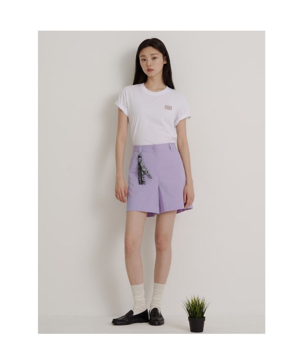 빈폴 레이디스(BEANPOLE LADIES) [HUNTER] 솔리드 오버핏 반소매 티셔츠  화이트 (BF6642K021)