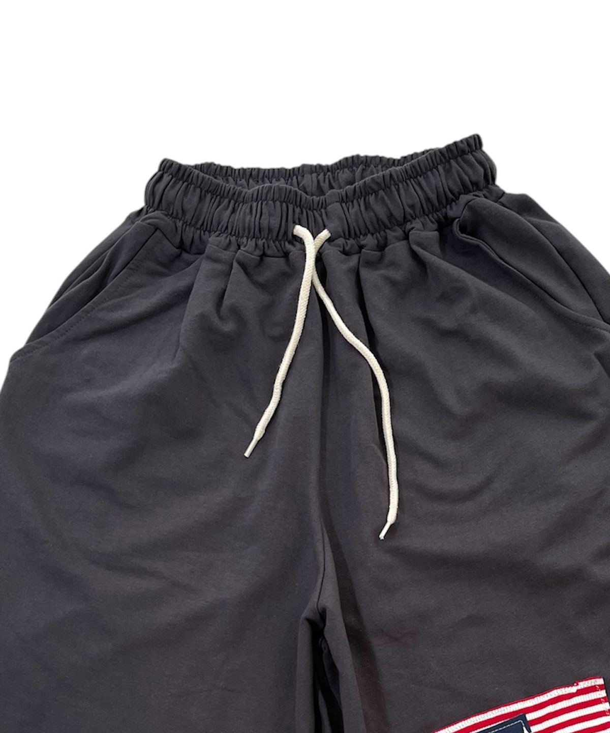 스케이터락(SK8ER ROCK) Lag Raid Patchwork Sweat Shorts ((Dark gray))