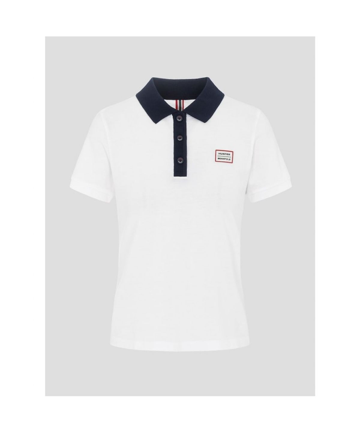 빈폴 레이디스(BEANPOLE LADIES) [HUNTER] 칼라 배색 슬림핏 피케 티셔츠  화이트 (BF6642K031)