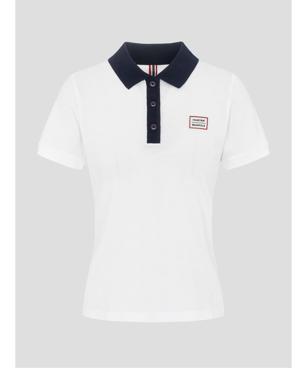 빈폴 레이디스(BEANPOLE LADIES) [HUNTER] 칼라 배색 슬림핏 피케 티셔츠  화이트 (BF6642K031)