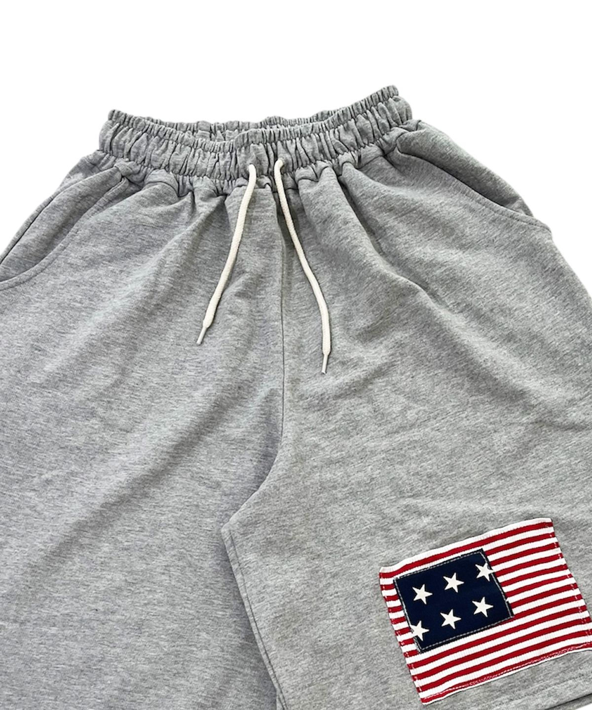 스케이터락(SK8ER ROCK) Lag Raid Patchwork Sweat Shorts ((Melange gray))