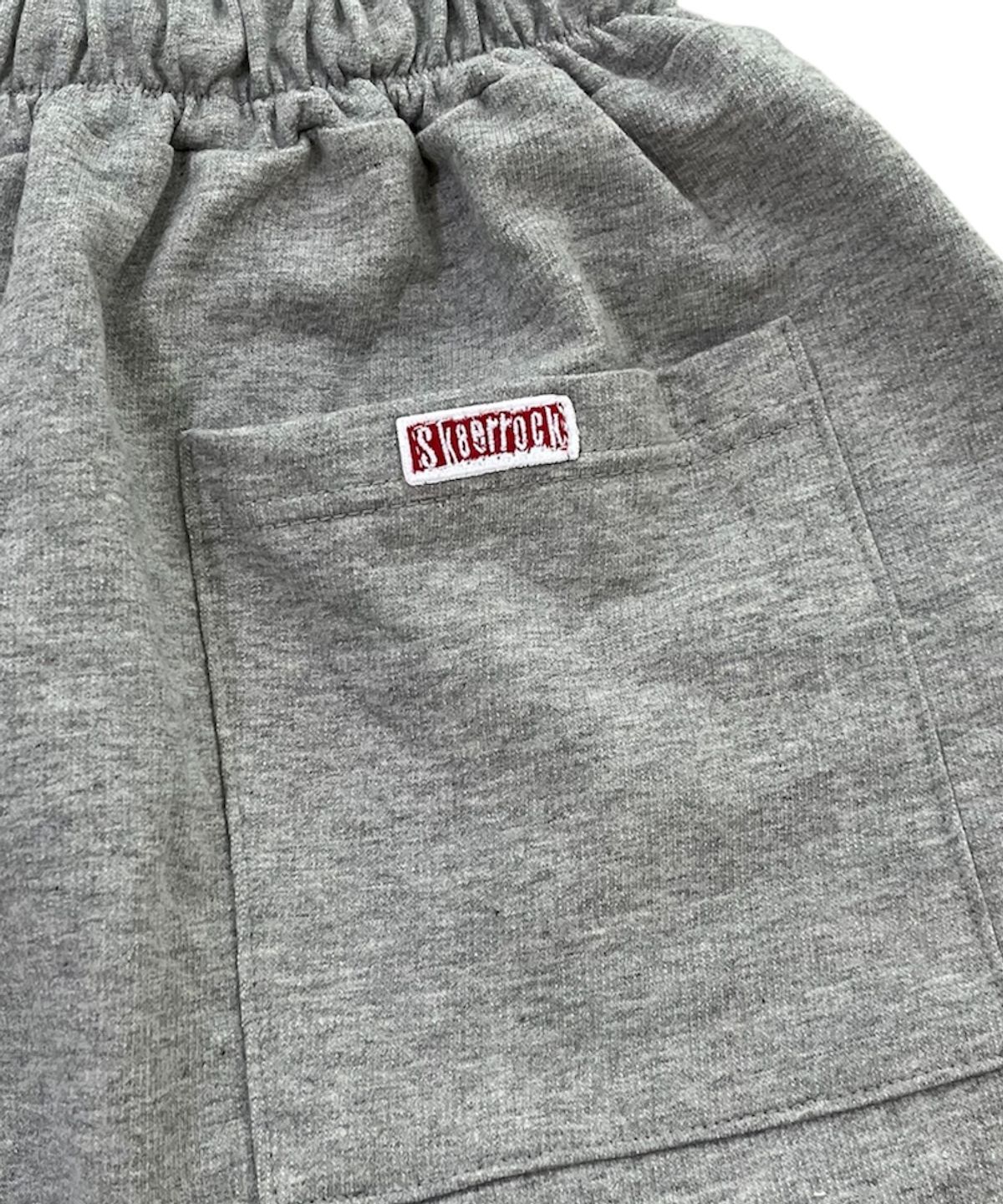 스케이터락(SK8ER ROCK) Lag Raid Patchwork Sweat Shorts ((Melange gray))