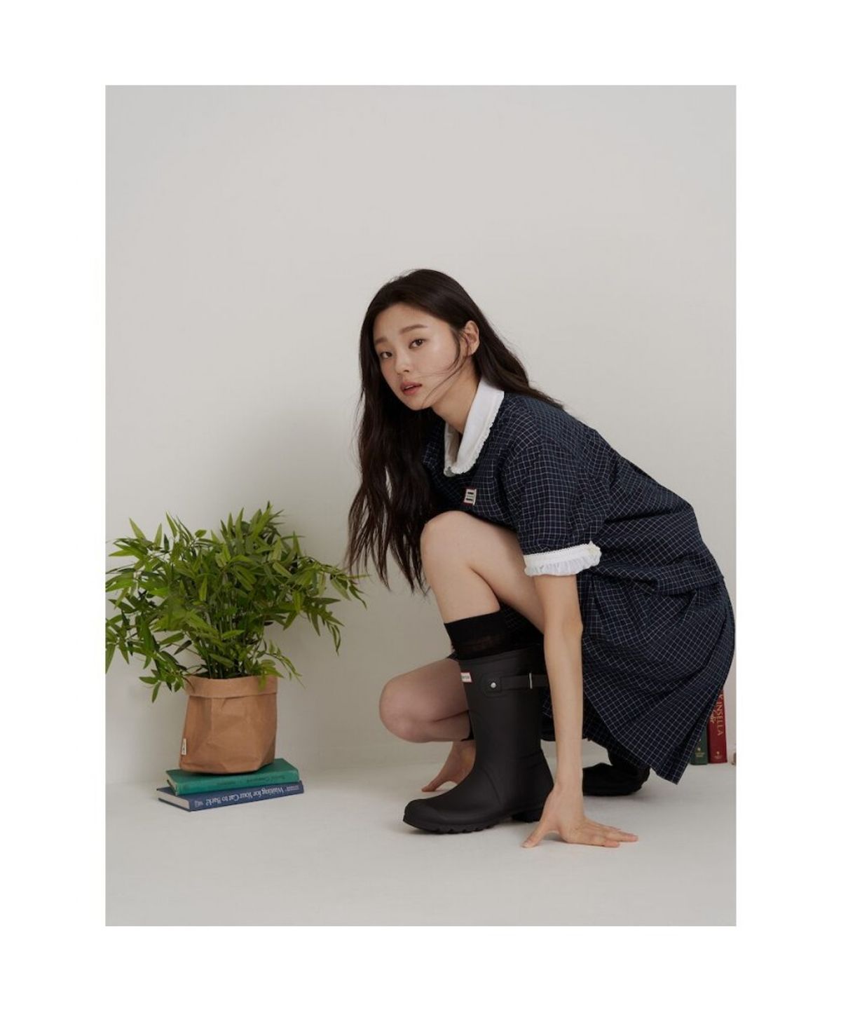 빈폴 레이디스(BEANPOLE LADIES) [HUNTER] 스몰 타탄체크 스커트라이크 쇼츠  네이비 (BF6625K02R)
