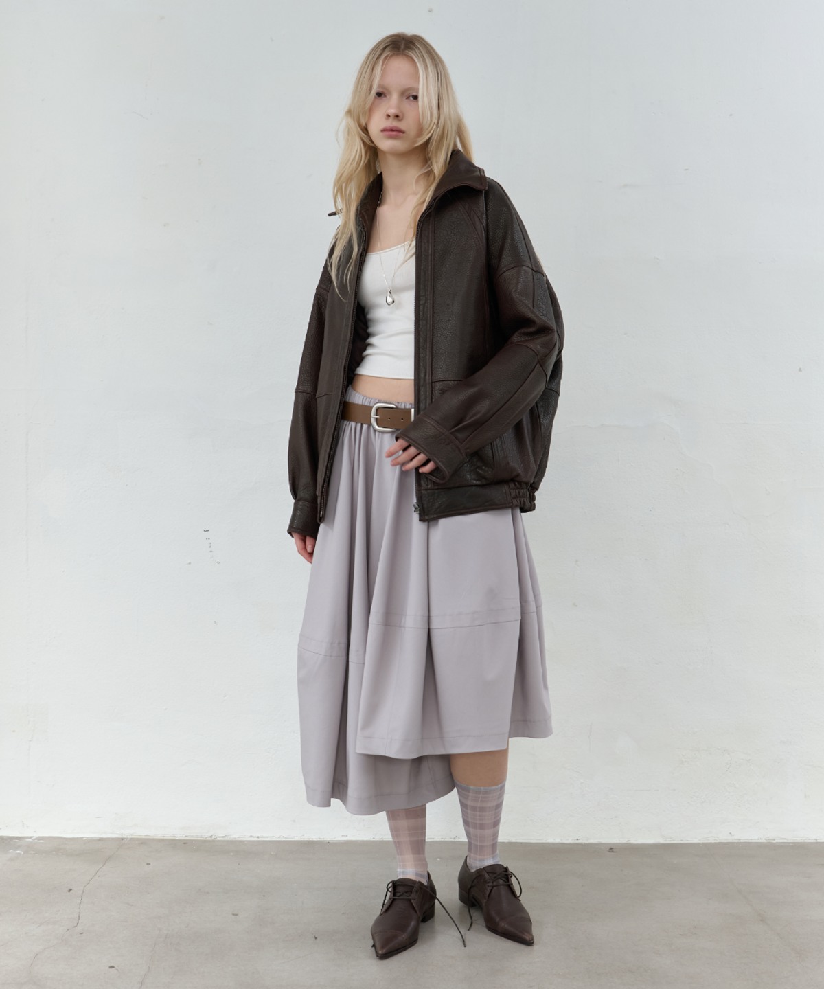 서란(SEORAN) Unbalance Volume Pants_Gray
