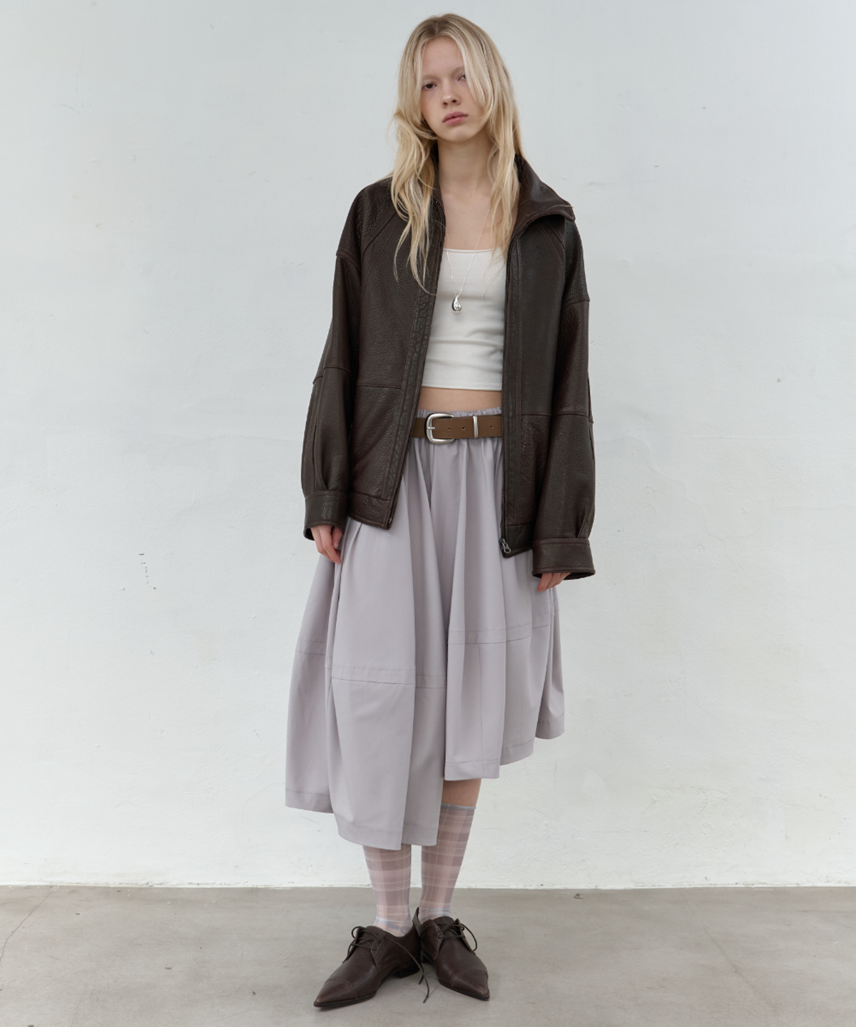 서란(SEORAN) Unbalance Volume Pants_Gray