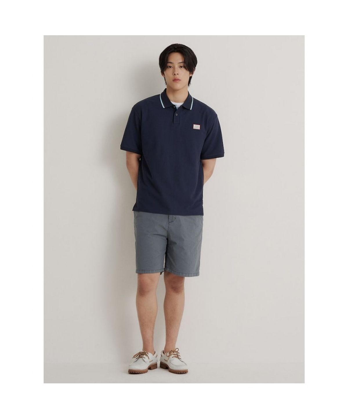 빈폴 멘(BEANPOLE MEN) [HUNTER] 티핑 칼라넥 티셔츠  네이비