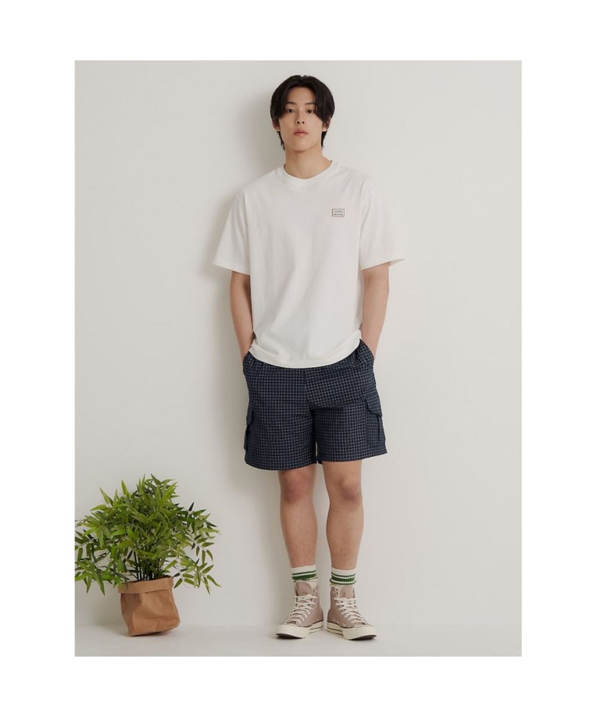 빈폴 멘(BEANPOLE MEN) [HUNTER] 그래픽 라운드넥 티셔츠  화이트