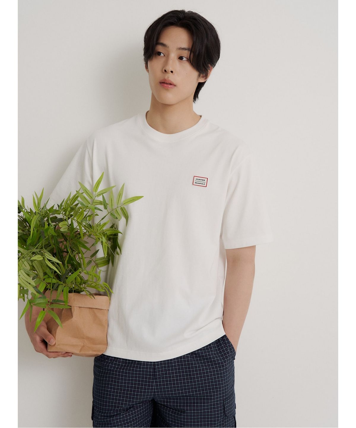 빈폴 멘(BEANPOLE MEN) [HUNTER] 그래픽 라운드넥 티셔츠  화이트