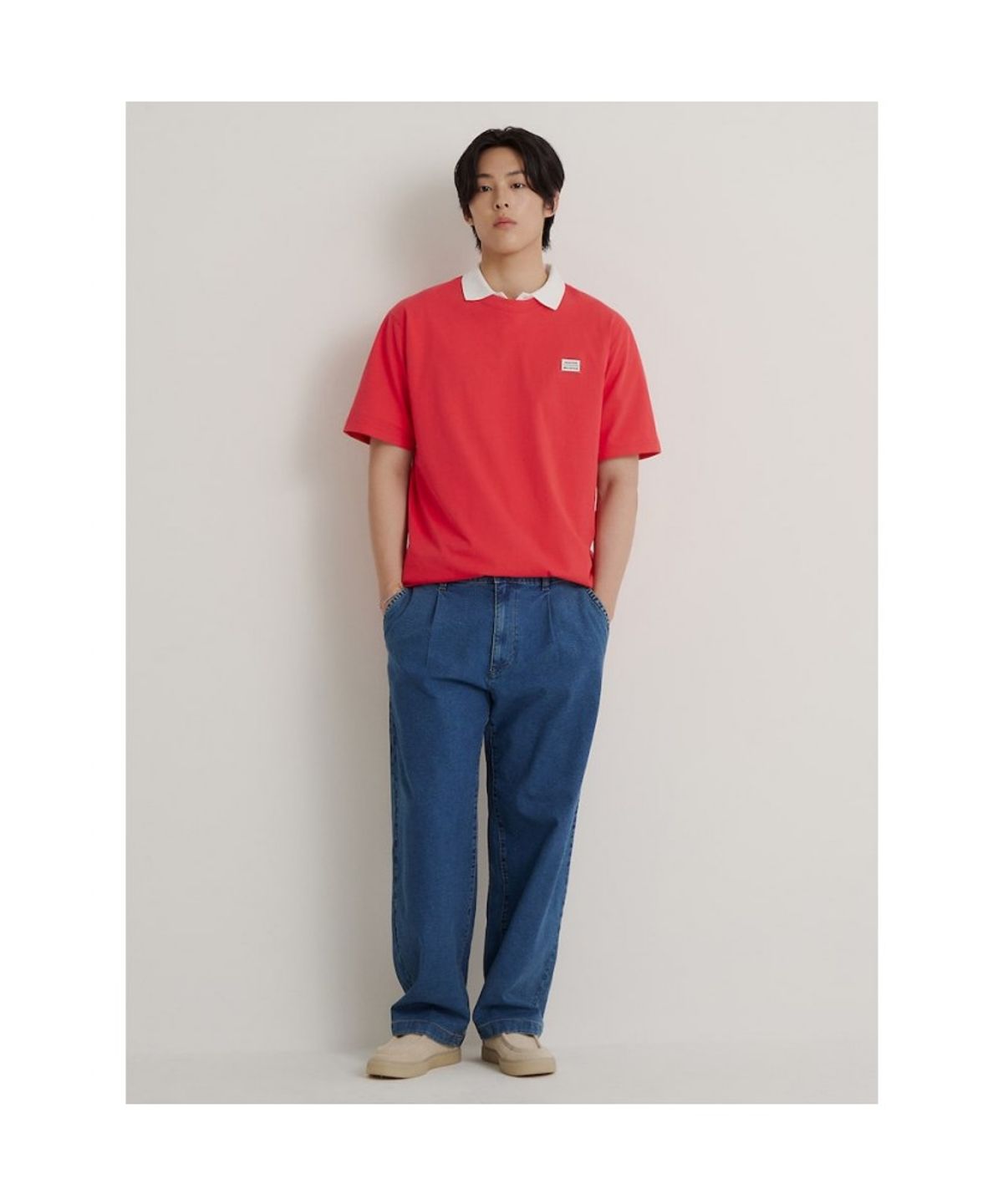 빈폴 멘(BEANPOLE MEN) [HUNTER] 그래픽 라운드넥 티셔츠  레드