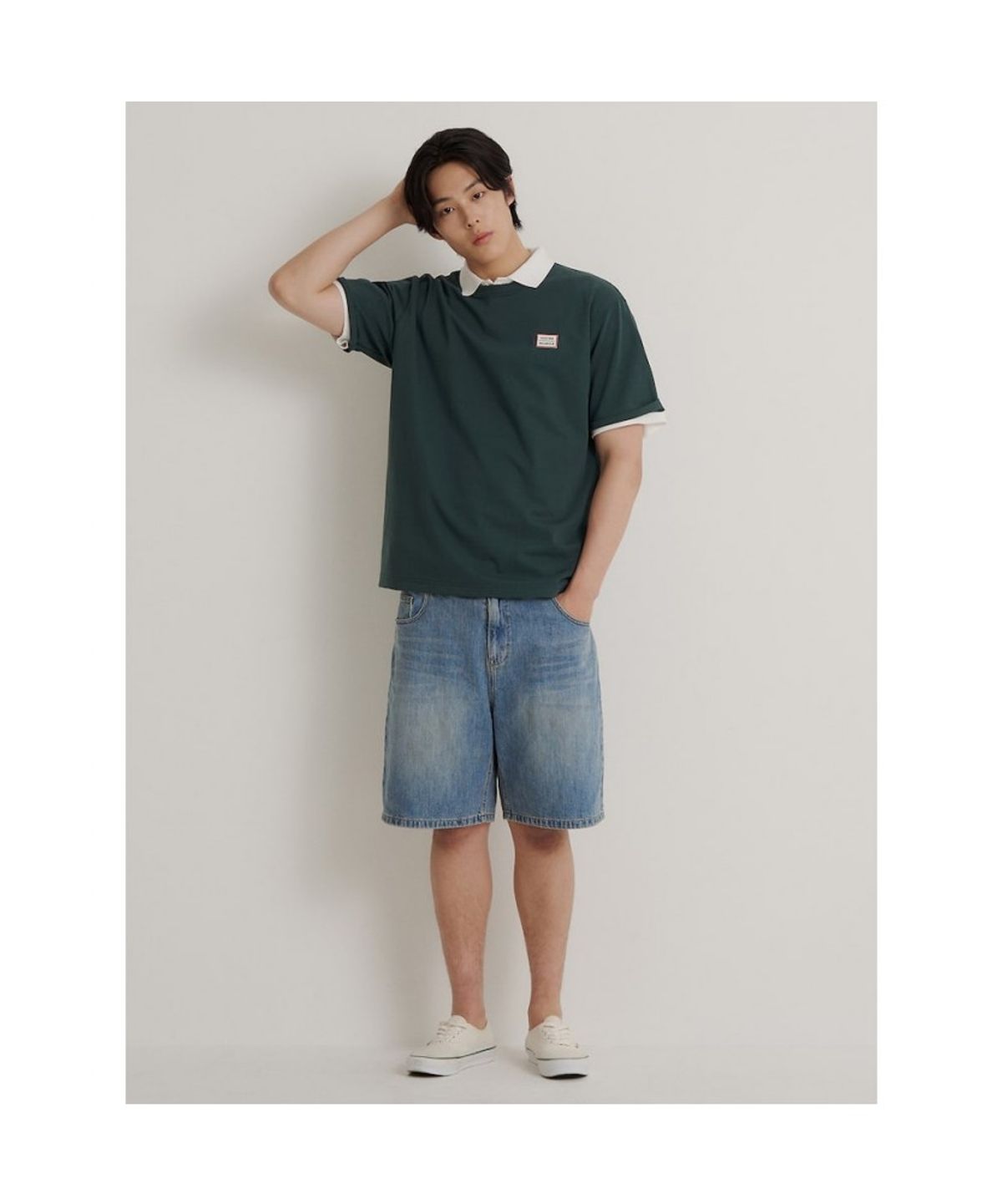 빈폴 멘(BEANPOLE MEN) [HUNTER] 그래픽 라운드넥 티셔츠  그린