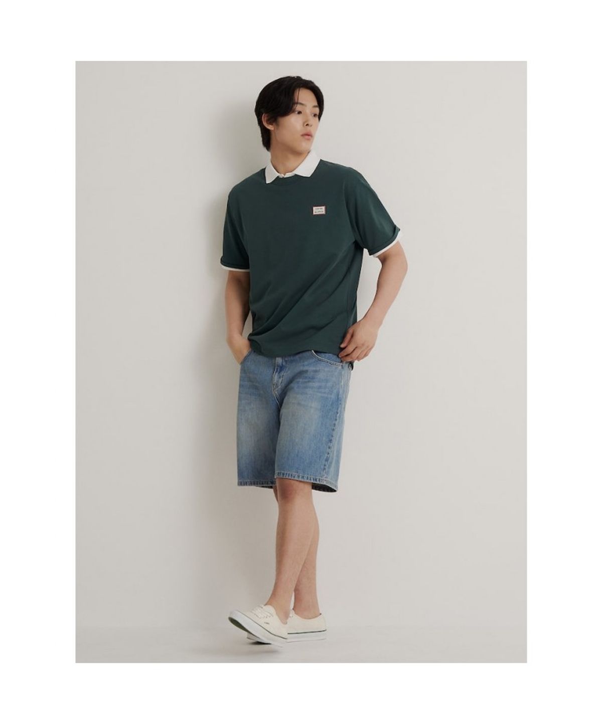 빈폴 멘(BEANPOLE MEN) [HUNTER] 그래픽 라운드넥 티셔츠  그린