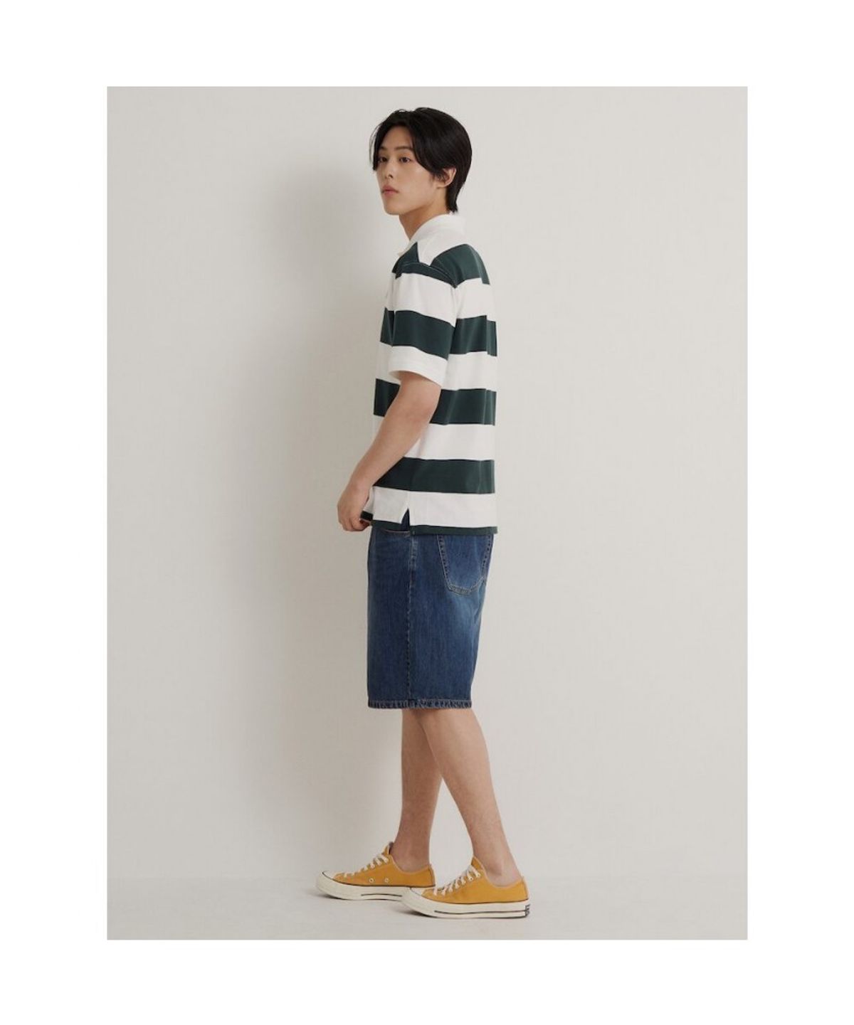 빈폴 멘(BEANPOLE MEN) [HUNTER] 볼드 스트라이프 럭비 티셔츠  그린