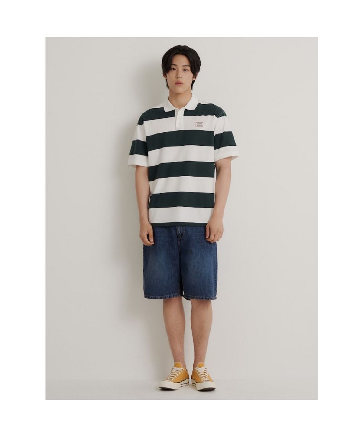 빈폴 멘(BEANPOLE MEN) [HUNTER] 볼드 스트라이프 럭비 티셔츠  그린