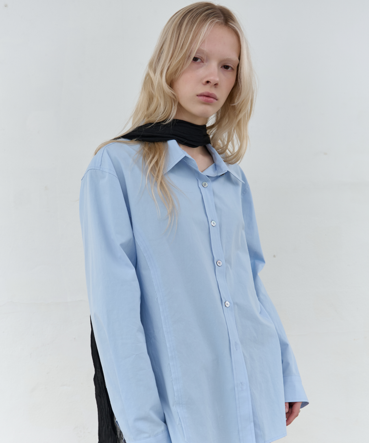 서란(SEORAN) Vintage Cotton Shirt_Skyblue