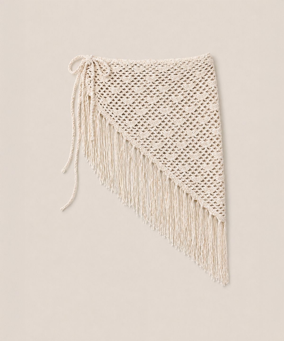 320쇼룸(320SHOWROOM) Crochet Asymmetric Fringe Wrap Skirt