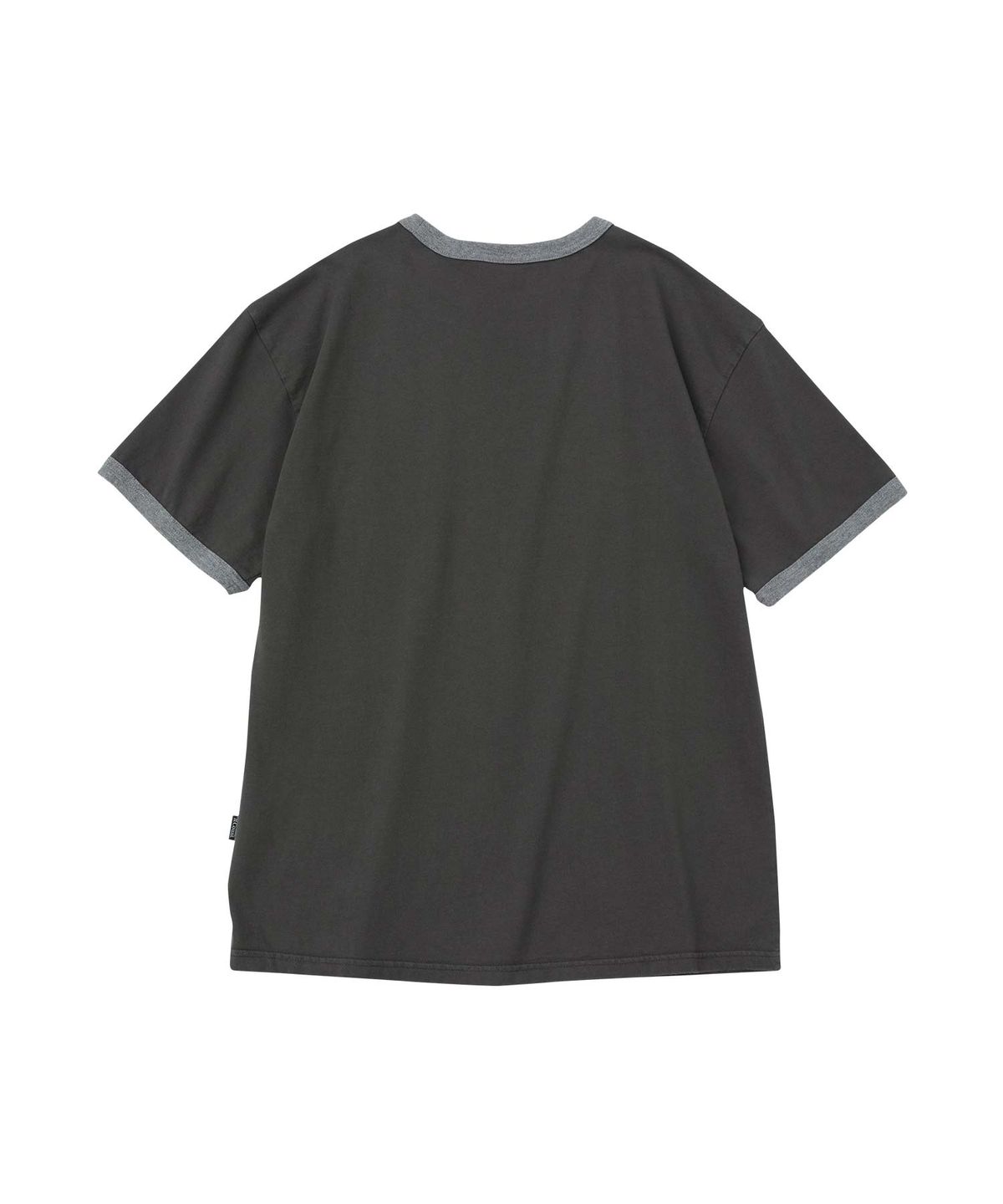 더블유엠씨(WMC) [크롭] 미네랄 워싱 링거 티셔츠_CHARCOAL GREY