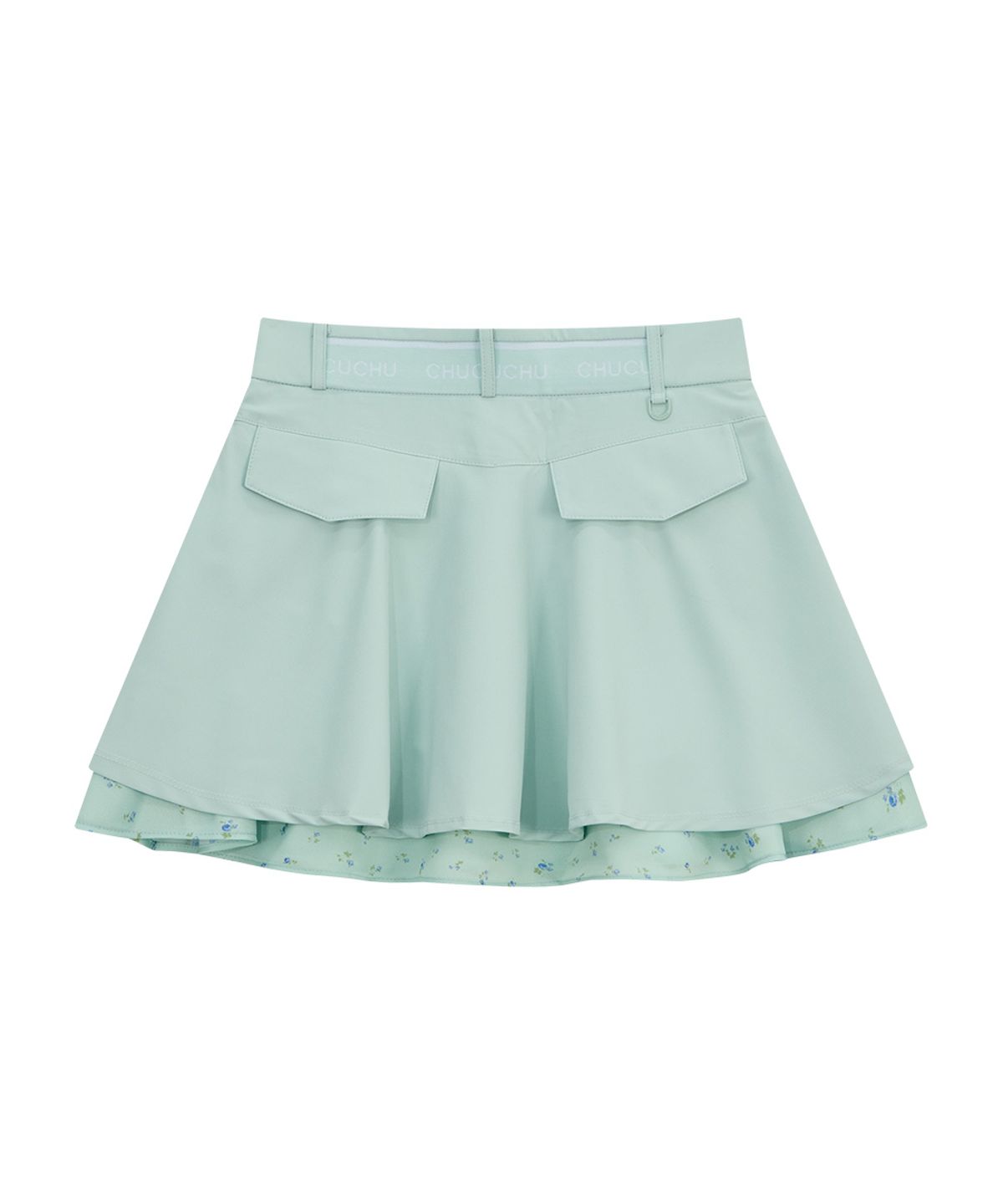츄쿠츄(CHUCUCHU) 파스텔 더블 플레어 스커트 (LIGHT GREEN) CBFSS-SK001W