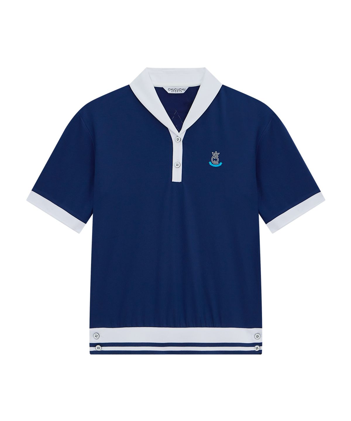 츄쿠츄(CHUCUCHU) 마린 쁘띠 카라 숏 슬리브 탑 (NAVY) CBFSS-TS007W