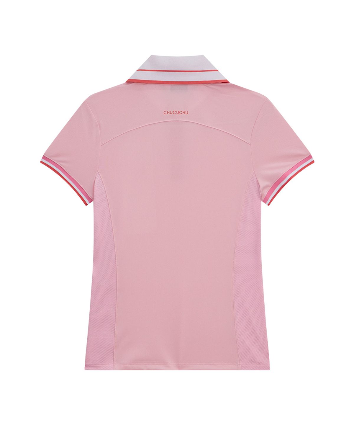 츄쿠츄(CHUCUCHU) 쿨링 윙 카라 숏 슬리브 탑 (PINK) CBFSS-TS005W