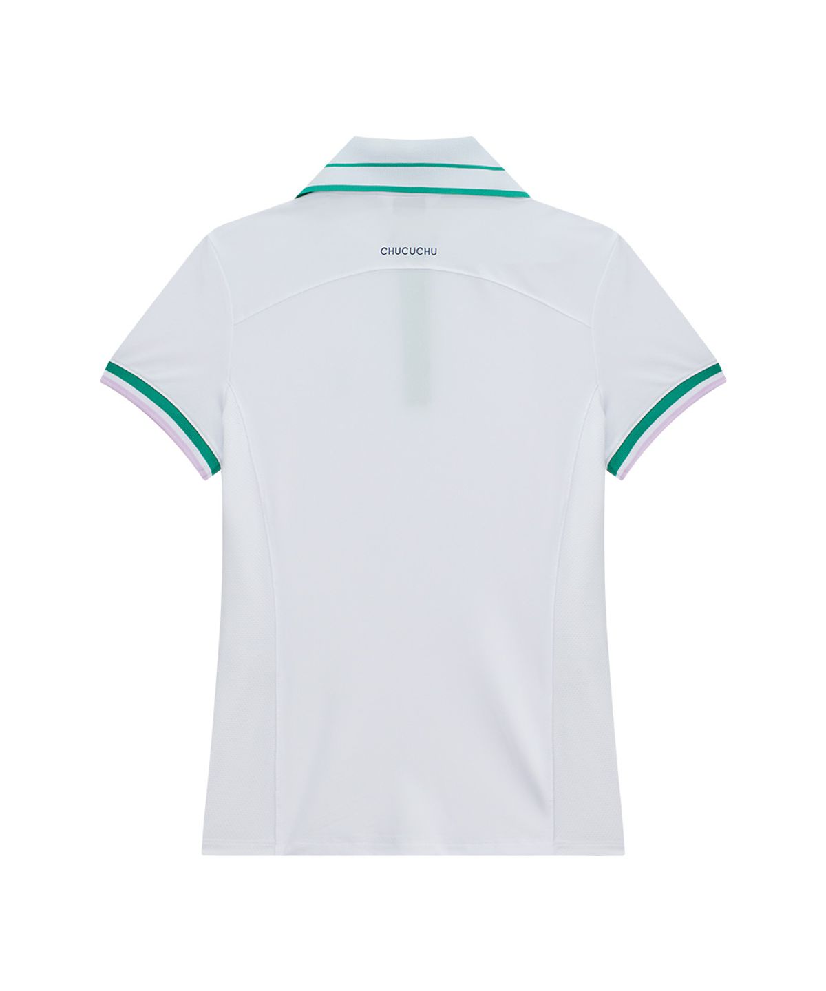 츄쿠츄(CHUCUCHU) 쿨링 윙 카라 숏 슬리브 탑 (WHITE) CBFSS-TS005W
