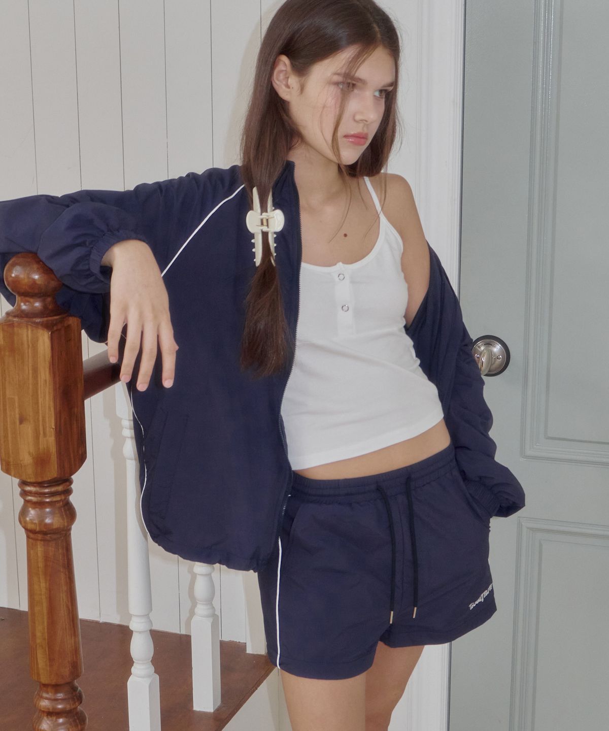 로시로우(LOSSYROW) Cotton Button Tank white