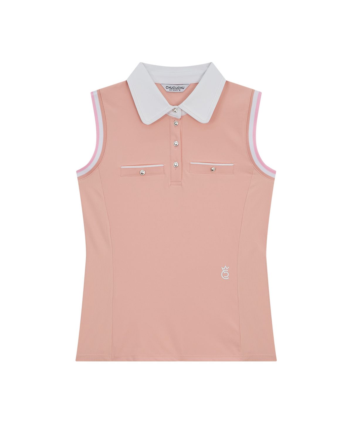 츄쿠츄(CHUCUCHU) 멜로우 카라 슬리브리스 탑 (PINK) CBFSS-TS011W