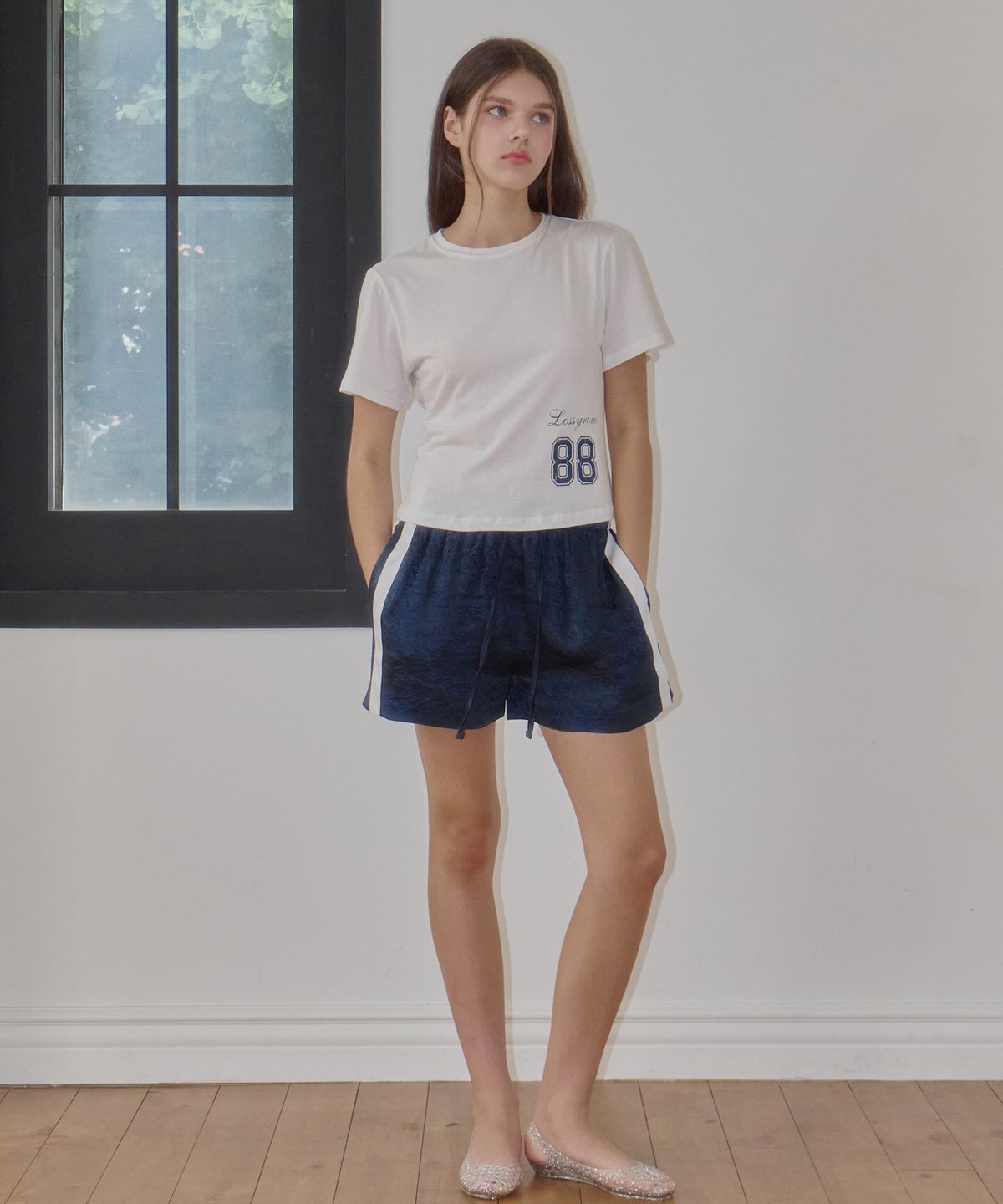 로시로우(LOSSYROW) 88 Varsity Slim Tee white