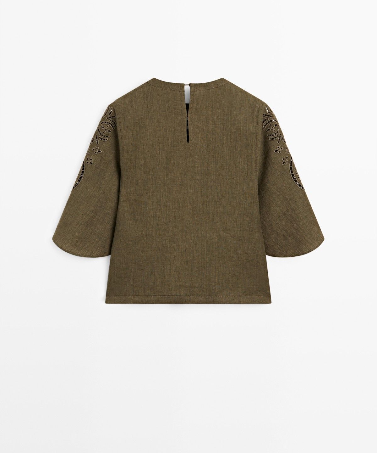 마시모두띠(MASSIMO DUTTI) 자수 디테일 린넨 블렌드 블라우스