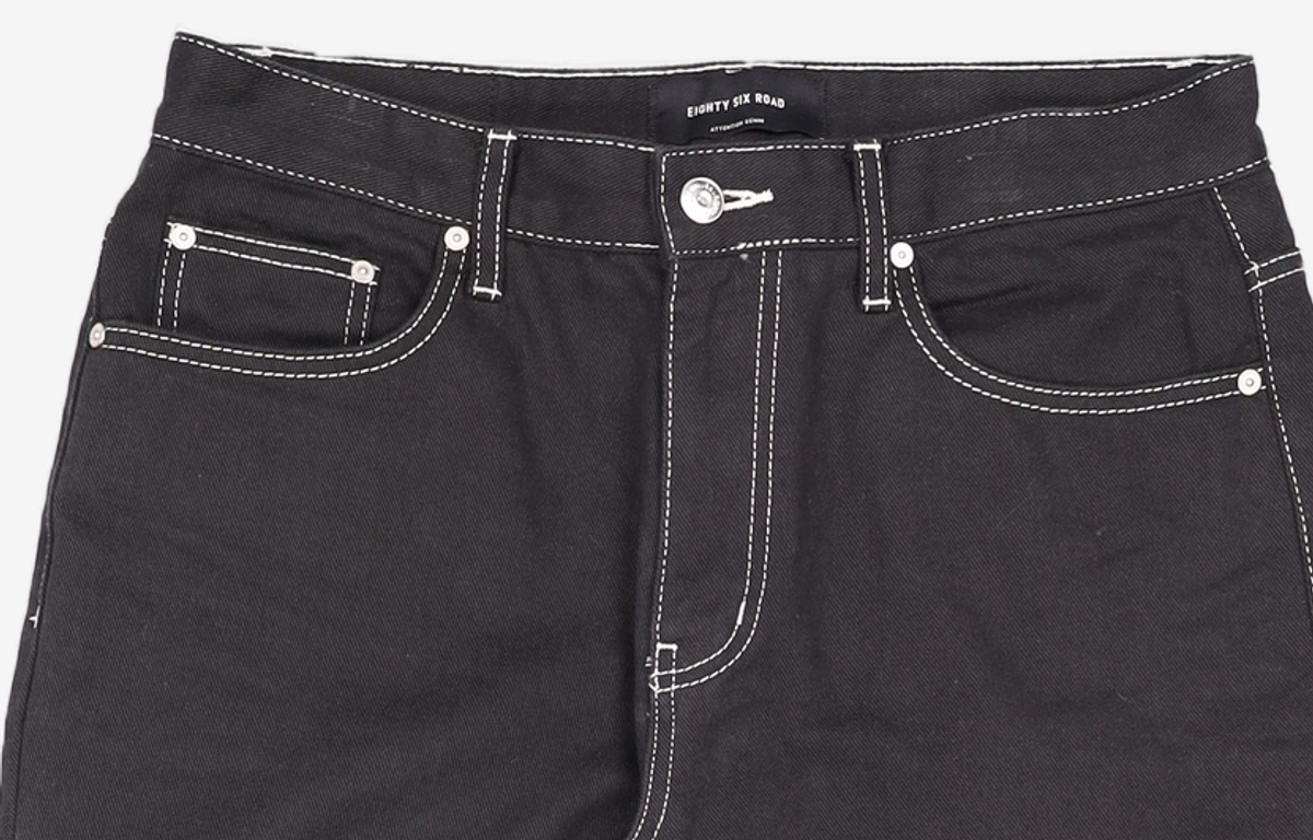 86로드(86ROAD) STITCH BLACK CHIP / CROP TAPERED 34
