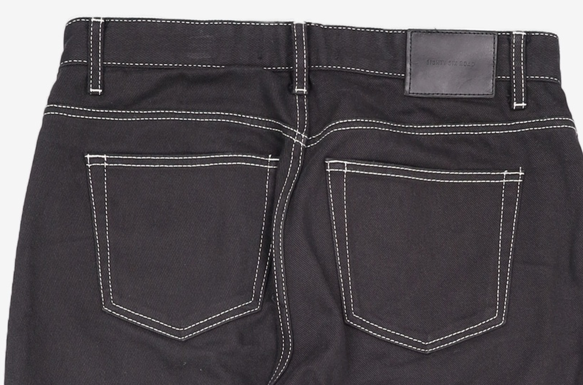 86로드(86ROAD) STITCH BLACK CHIP / CROP TAPERED 34