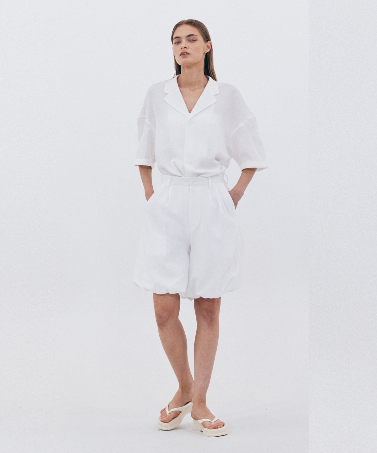 베데르미(VEDERMI) summer cotton balloon pants (white)