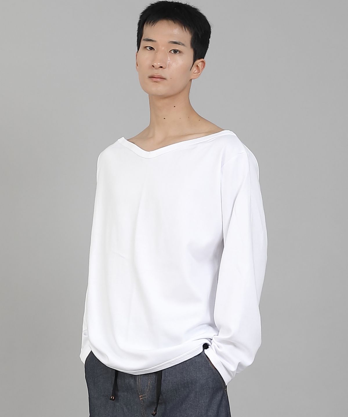 세인트크루(SAINTCREW) 무지 보트넥 스웨트셔츠 PBS-886 화이트